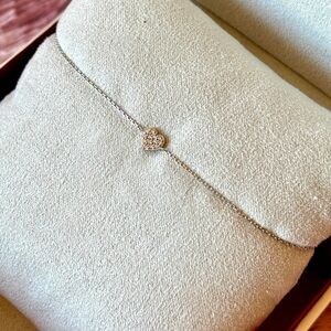 Shane Co. Diamond Pave 14k White Gold Heart Bracelet